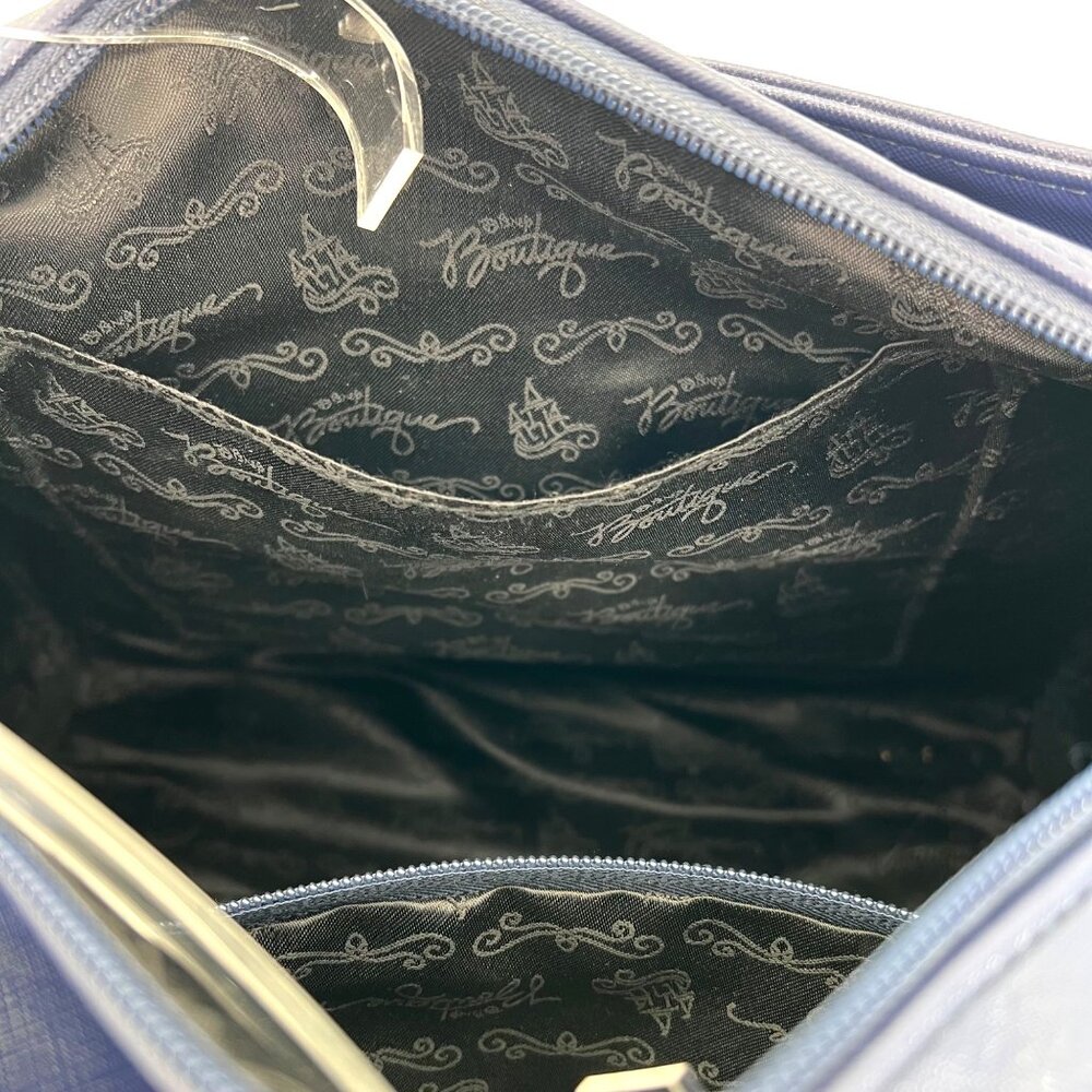 Walt Disney Boutique Handbag Purse Minnie Mouse Polka Dot White Bow Navy Blue - Picture 5 of 16